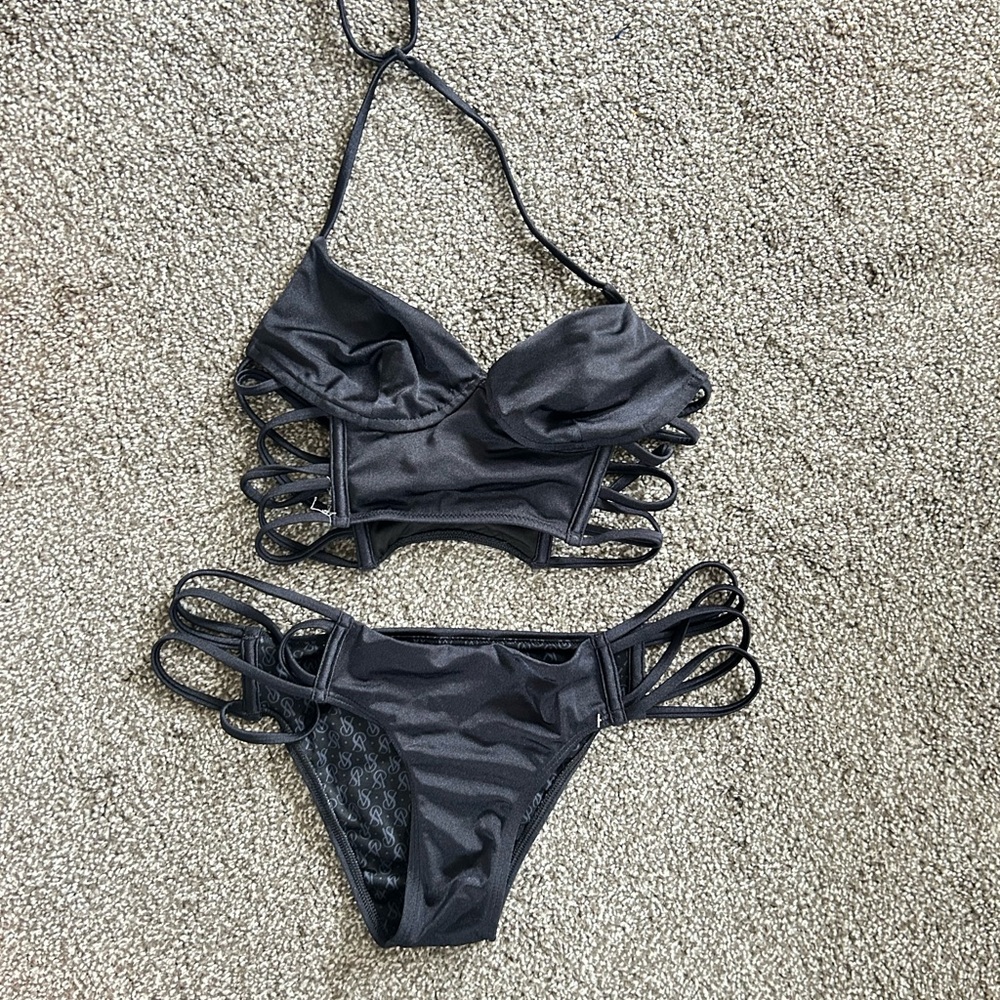 Victoria's Secret Black Strappy Bikini